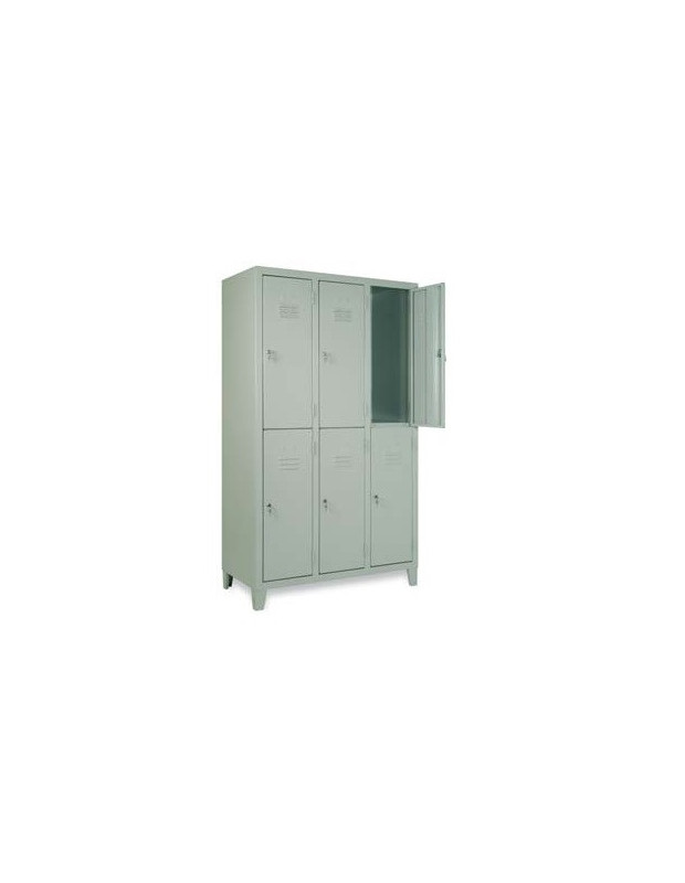 MOBILE SPOGLIATOIO LAMIERA  6 VANI GRIGIO 7038 dim.103x35x180h