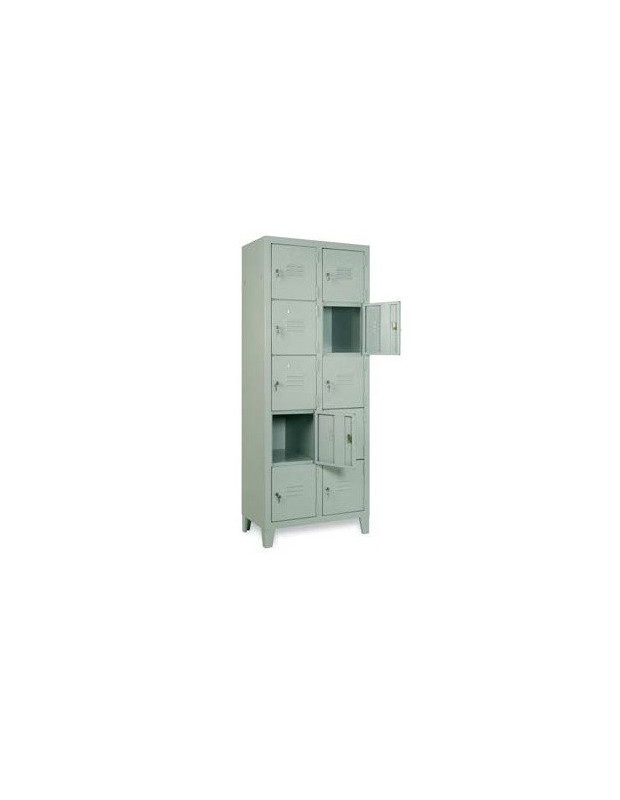 MOBILE CASELLARIO LAMIERA  10 POSTI GRIGIO 7038 dim.70x35x180h