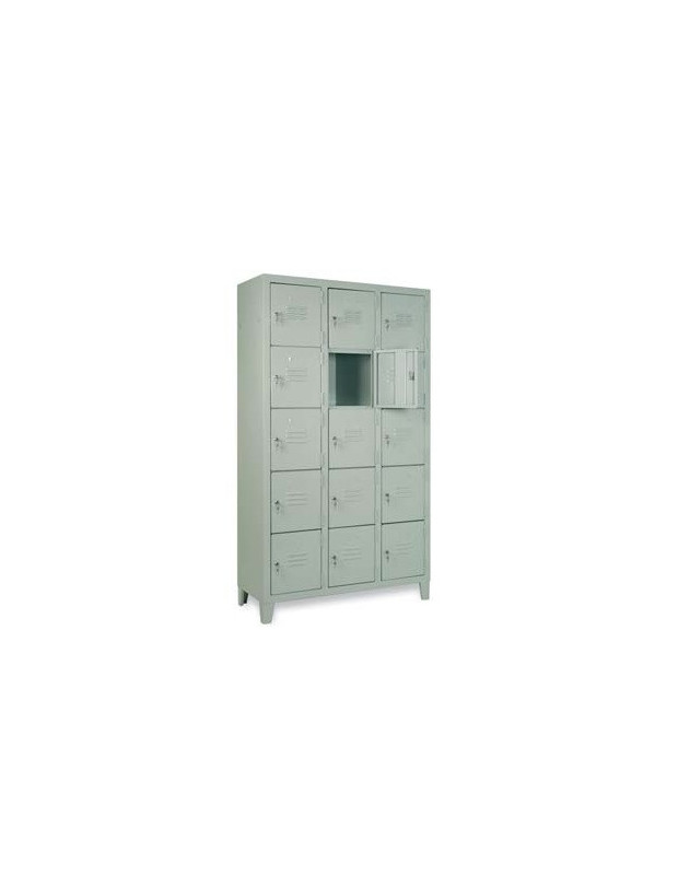 MOBILE CASELLARIO LAMIERA  15 POSTI GRIGIO 7038 dim.103x35x180h