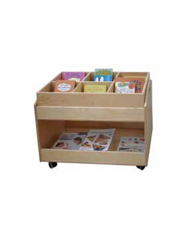 CARRELLO PORTALIBRI BETULLA VR NATURALE dim.78x50X57h