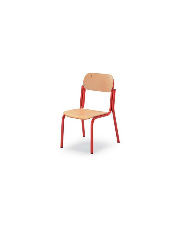 SEDIA INFANZIA IN FAGGIO VR NATURALE/TELAIO ROSSO 3000 dim.33x33x31h