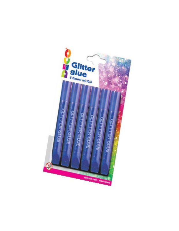 COLLA GLITTER BLU 6X10ml