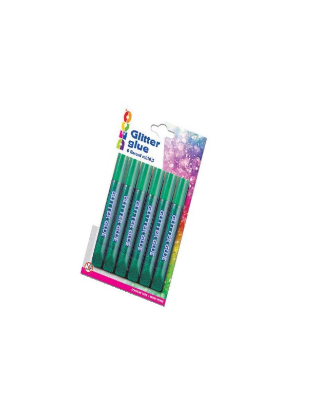 COLLA GLITTER VERDE 6x10ml