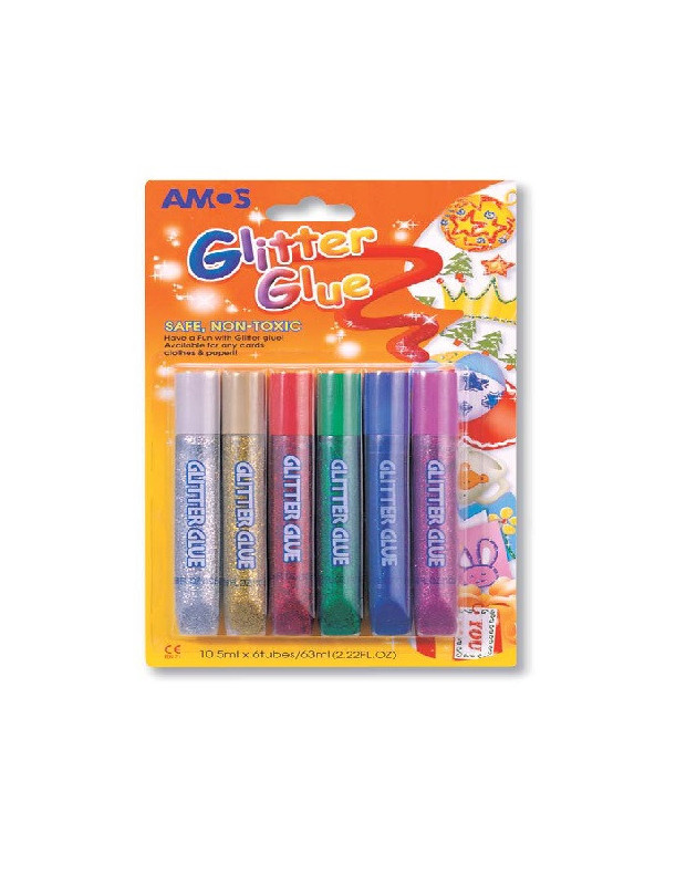 COLLA GLITTER COLORI ASSORTITI 6x10ml