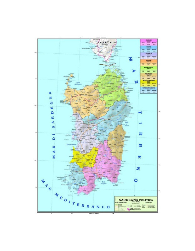 CARTA GEOGRAFICA: SARDEGNA