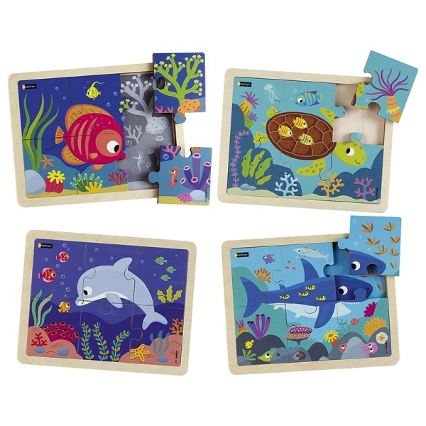 PUZZLES ANIMALI MARINI SET DA 4 