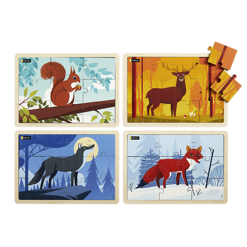 PUZZLES ANIMALI DELLA FORESTA SET DA 4 